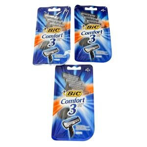 BIC Comfort 3 Razors Triple Blade Disposable Razors‎ Men 12 (3 sets)